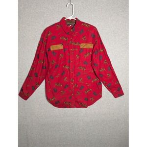 Alexander Campbell Red Equestrian Fox‎ Hunt Paisley Button Down Shirt Womens 6